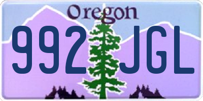 OR license plate 992JGL