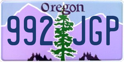 OR license plate 992JGP