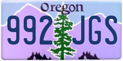 OR license plate 992JGS