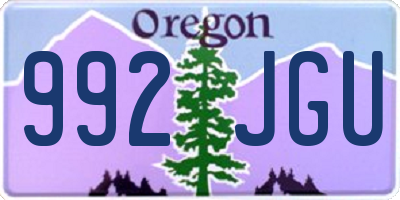 OR license plate 992JGU