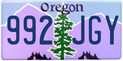 OR license plate 992JGY