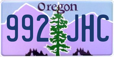 OR license plate 992JHC