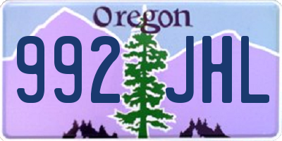 OR license plate 992JHL