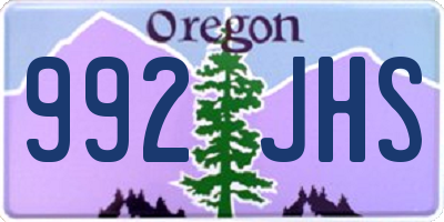 OR license plate 992JHS