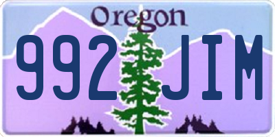 OR license plate 992JIM