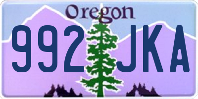 OR license plate 992JKA