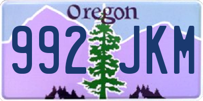 OR license plate 992JKM