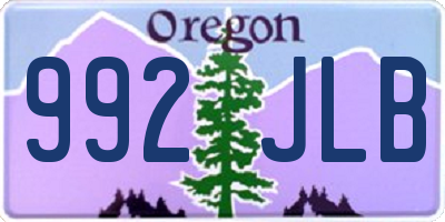 OR license plate 992JLB