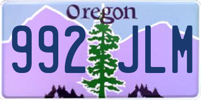 OR license plate 992JLM