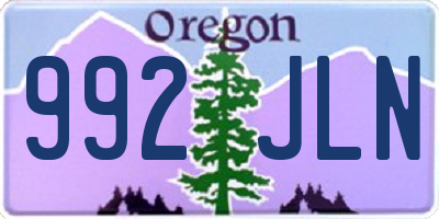 OR license plate 992JLN