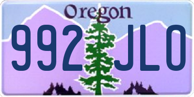 OR license plate 992JLO