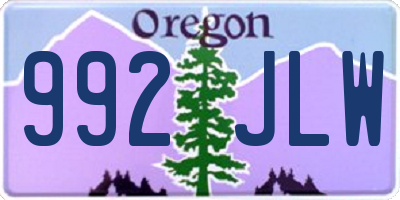 OR license plate 992JLW