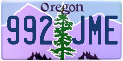 OR license plate 992JME