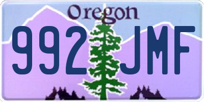 OR license plate 992JMF