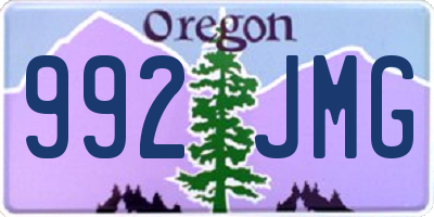 OR license plate 992JMG