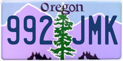 OR license plate 992JMK