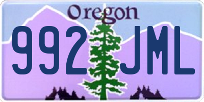 OR license plate 992JML