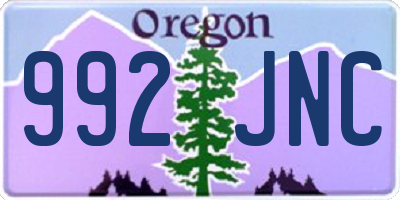 OR license plate 992JNC