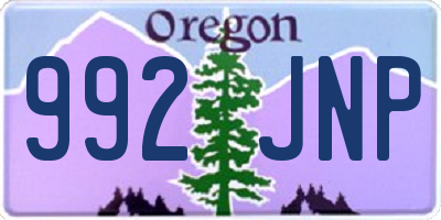 OR license plate 992JNP