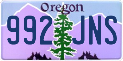 OR license plate 992JNS