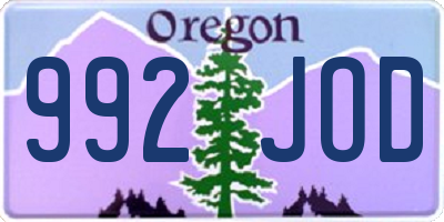 OR license plate 992JOD