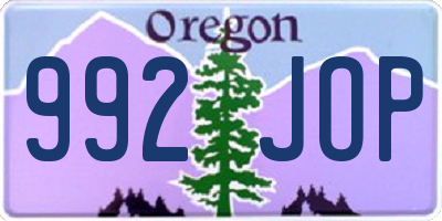 OR license plate 992JOP