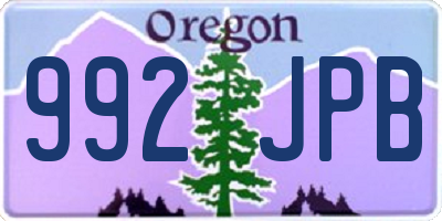 OR license plate 992JPB