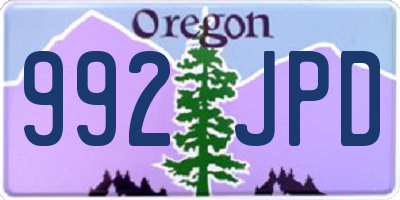 OR license plate 992JPD