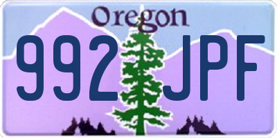 OR license plate 992JPF