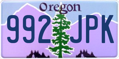 OR license plate 992JPK