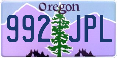 OR license plate 992JPL