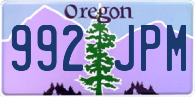 OR license plate 992JPM