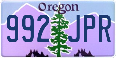 OR license plate 992JPR