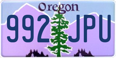 OR license plate 992JPU