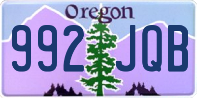 OR license plate 992JQB