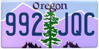 OR license plate 992JQC