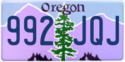 OR license plate 992JQJ