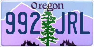 OR license plate 992JRL