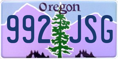 OR license plate 992JSG