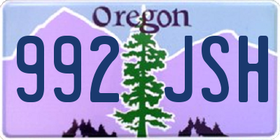OR license plate 992JSH