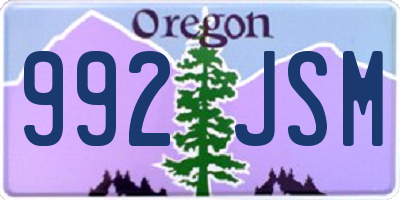 OR license plate 992JSM