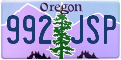 OR license plate 992JSP