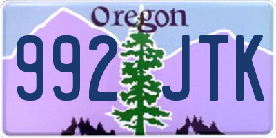 OR license plate 992JTK