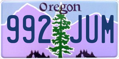 OR license plate 992JUM