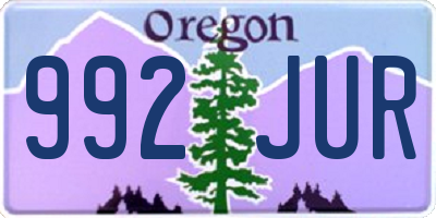 OR license plate 992JUR