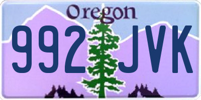 OR license plate 992JVK