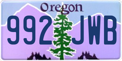 OR license plate 992JWB