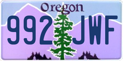 OR license plate 992JWF