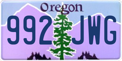 OR license plate 992JWG