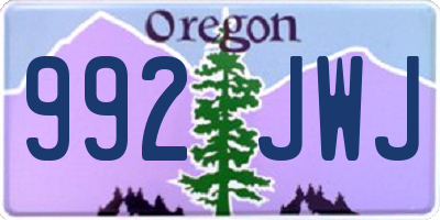 OR license plate 992JWJ